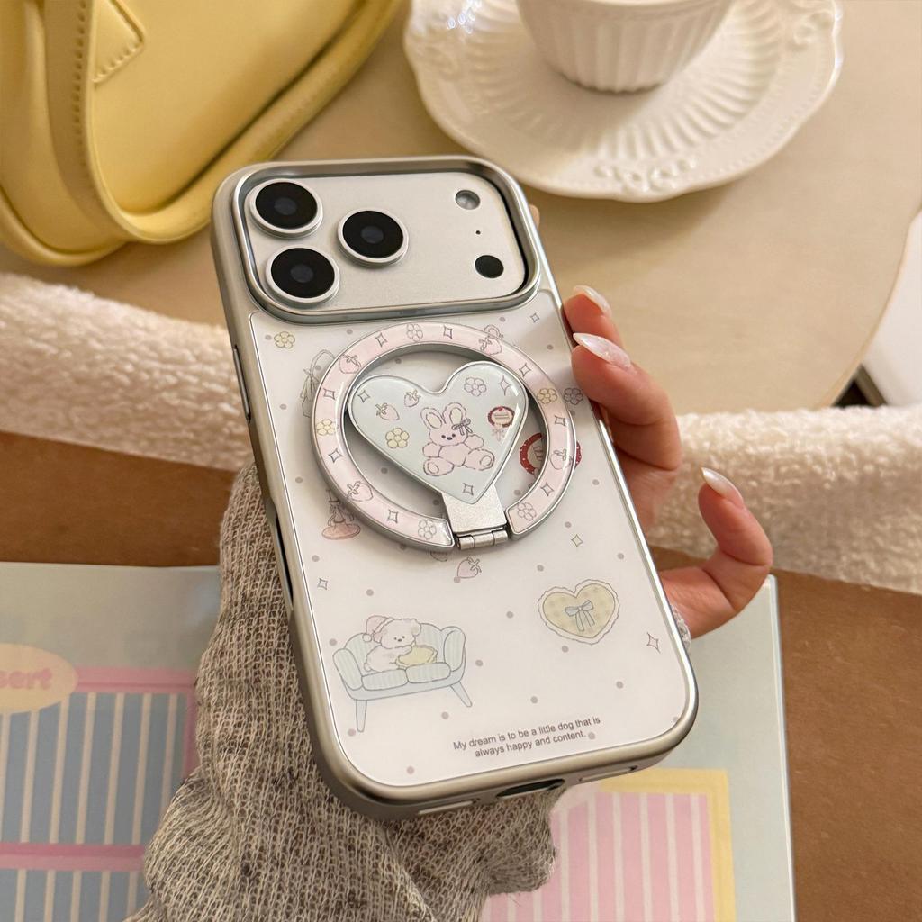 Cute Bunny Magnetic Phone Case for iPhone 16, iPhone 17, and iPhone 17 Pro Max