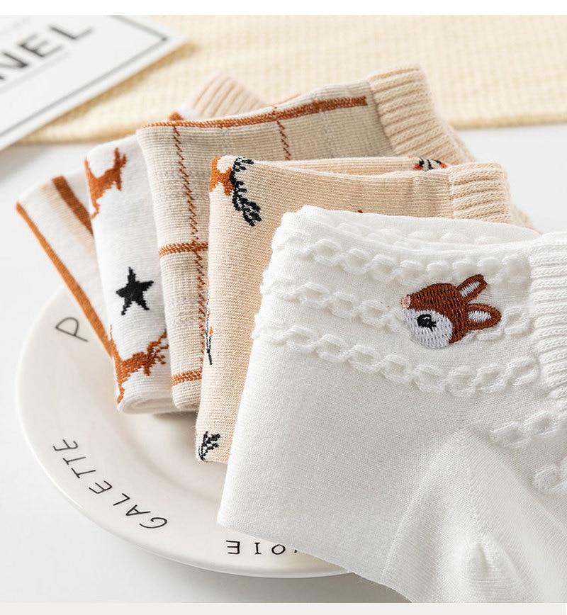 5 Paar Damensocken Kurz Boot Unsichtbar Chaussette Femme Skarpety Baumwolle Knöchel Meias Socke Damen Atmungsaktiv Calcetines Mujer