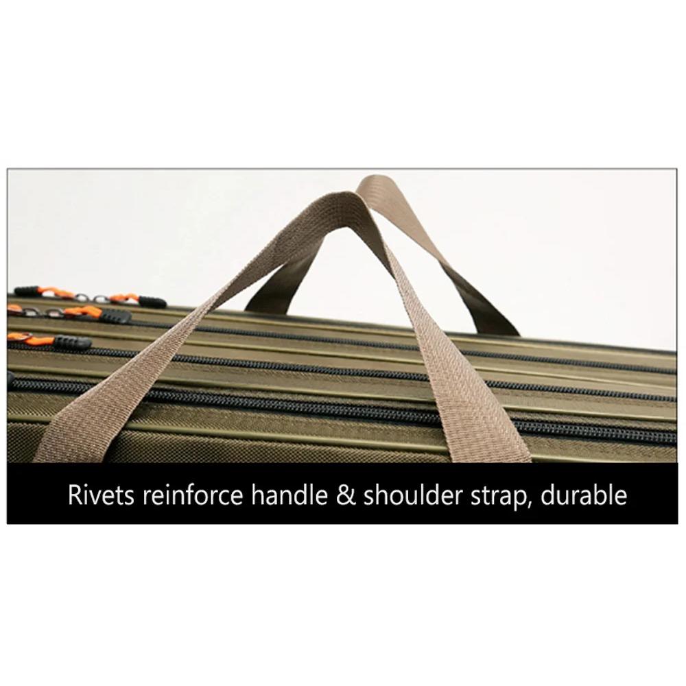 80cm/90cm/100cm/120cm Sacos para Cana de Pesca Impermeáveis 3/4 Camadas Estojo de Armazenamento para Carretilhas de Pesca Bolsa para Equipamentos e Iscas Mochila de Grande Capacidade