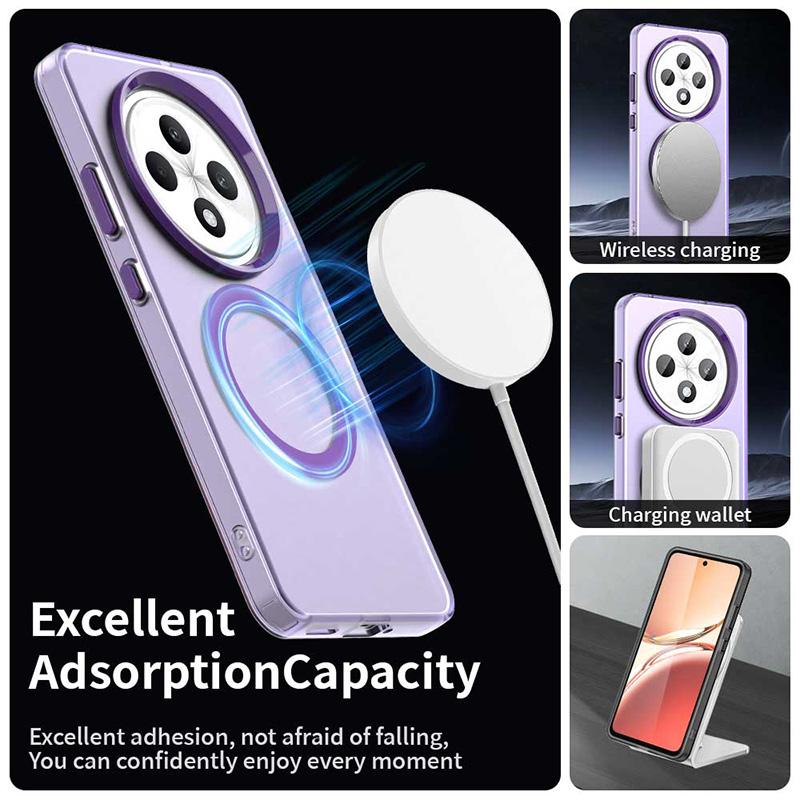 For OPPO Reno 12F Candy Color For Magsafe Wireless Charge Magnetic Case For OPPO Reno 12F Shockproof Soft Cover Funda