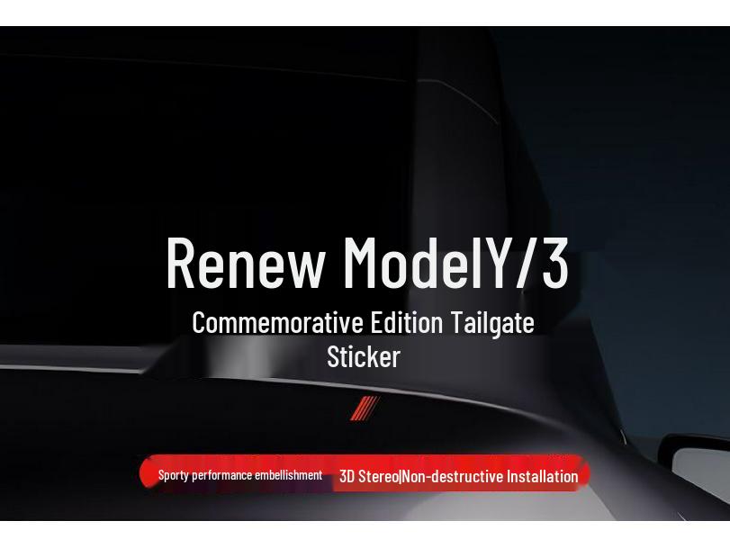 Tesla Model Y/3 Znak na kufr Pryskyřičná Dekorační Nálepka