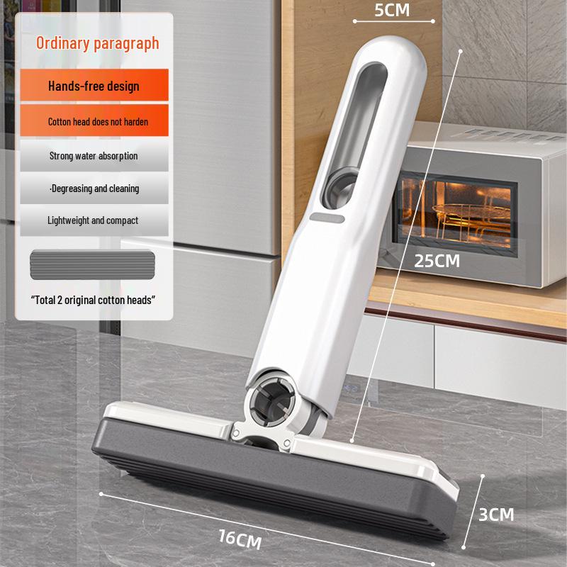 Compact Hands-Free Multi-Purpose Sponge Mop for Absorbent Cleaning: Perfect for Desktops, Kitchens, Bathrooms, and Glass.