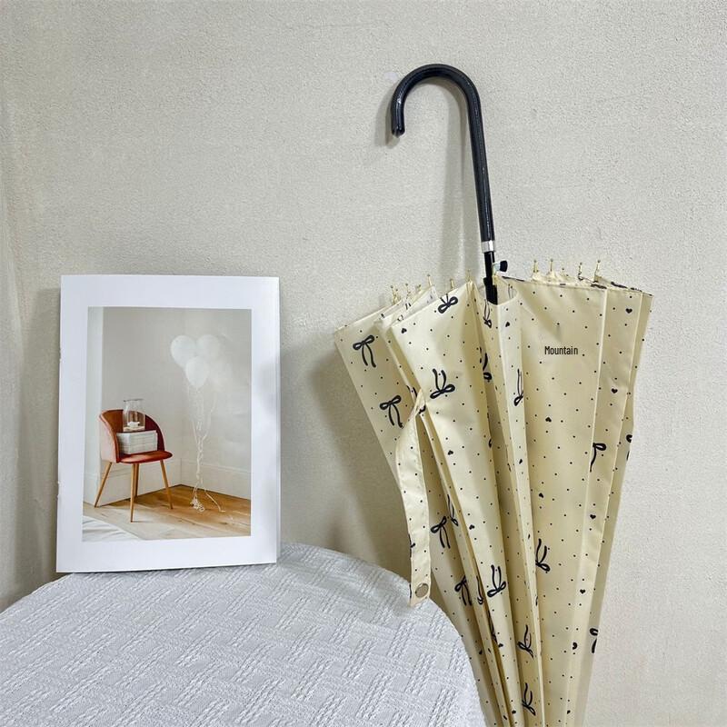 OIMG Automatic Polka Dot Long Handle Windproof Umbrella