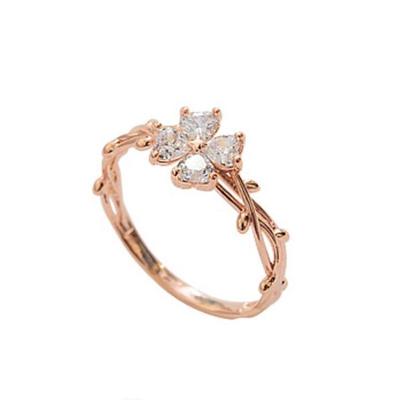 

Rose Gold Vine Wrapped Clover Ring Women S Ring Jewelry Ring For Sale no. 10