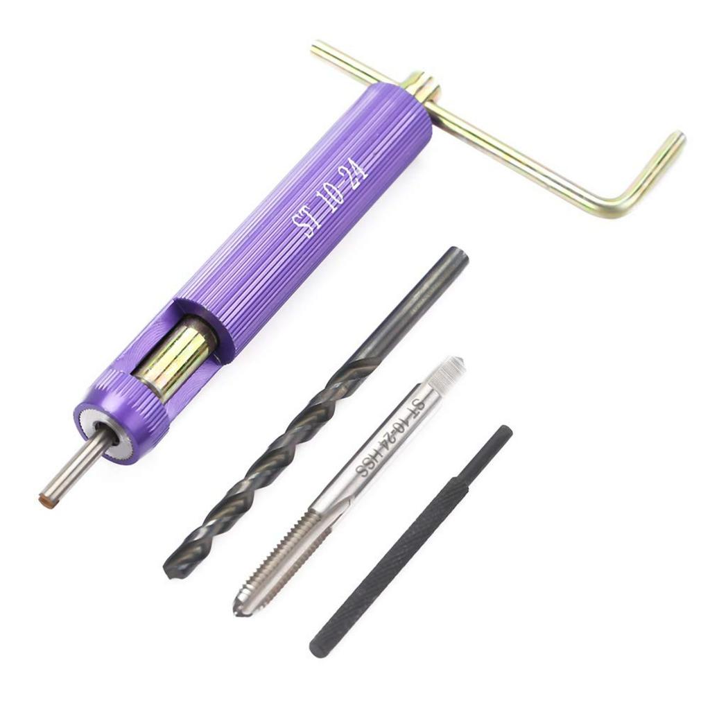 10-24UNC Helical Inserts Kit, Stainless Steel Thread Repair Inserts for Aluminum Metal with ST Tap and Tool, Fix Stripped Threads