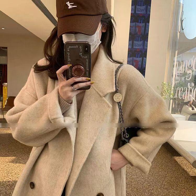 Διπλής Όψης Μάλλινο Παλτό Φαρδύ Casual Μάλλινο Παλτό