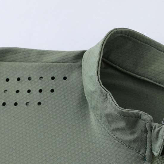 Men Running Shirt Quarter Zipper Athletic Shirt Quick Drying Long Sleeve Pullover Shirt