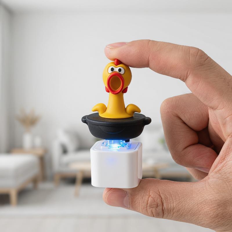 Funny Chicken Frog Keyboard Fidget Toys Keychain Finger Button Clicker Decompression Toys With Colorful Lights Rechargeable Toy