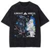 Anime Ghost In the Shell Print T-shirt Cotton Short Sleeve Tee Men Women Clothing Harajuku Vintage Washed Oversized T Shirt