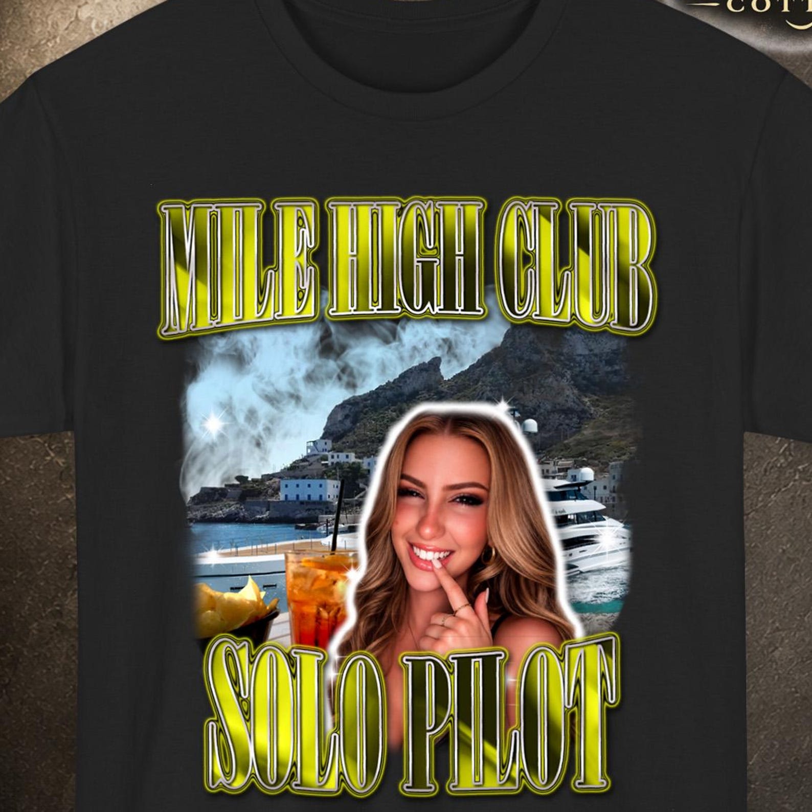 Mile High Club Solo Pilot Airport Shirt, Funny Shirt, Offensive Tee, Daughter Moving Abroad Gift M