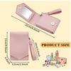 RTS Makeup Lipstick Case Pu Leather Lipstick Pouch With Mirror, Wristlet Cosmetic Bag with  Keychain, Holds up to 3 Lipsticks