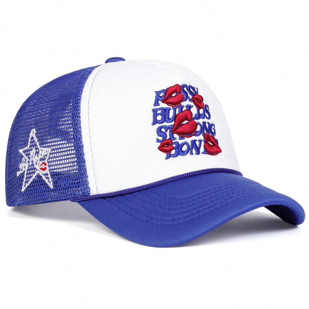 Lips Baseball Net Cap Female Alphabet Embroidered Cap Male Curved Brim Couple Sunscreen Shade Truck