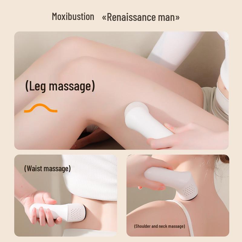 Portable Multifunctional Moxibustion and Gua Sha Device with Heat Compress & Vibration Bianstone Stick