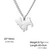Small Earth Dog Pendant Stainless Steel Necklace for Men and Women, Fashionable and Cute Pet Dog Birthday Gift, Jewelry Gift, Ne