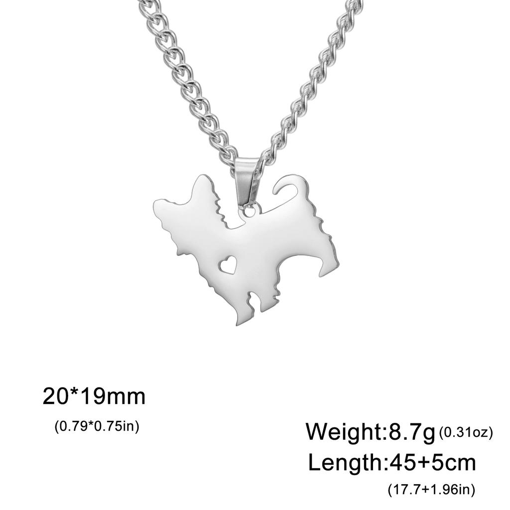 Small Earth Dog Pendant Stainless Steel Necklace for Men and Women, Fashionable and Cute Pet Dog Birthday Gift, Jewelry Gift, Ne