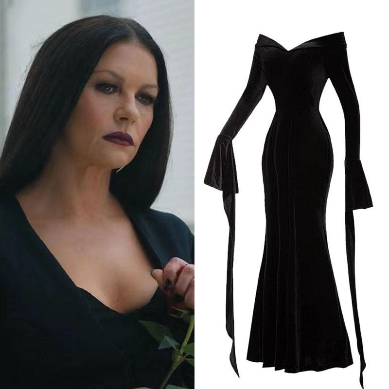 Mittwoch Addams Kleid Einteiler Cosplay Kostüme für Erwachsene Halloween Party Must-Have