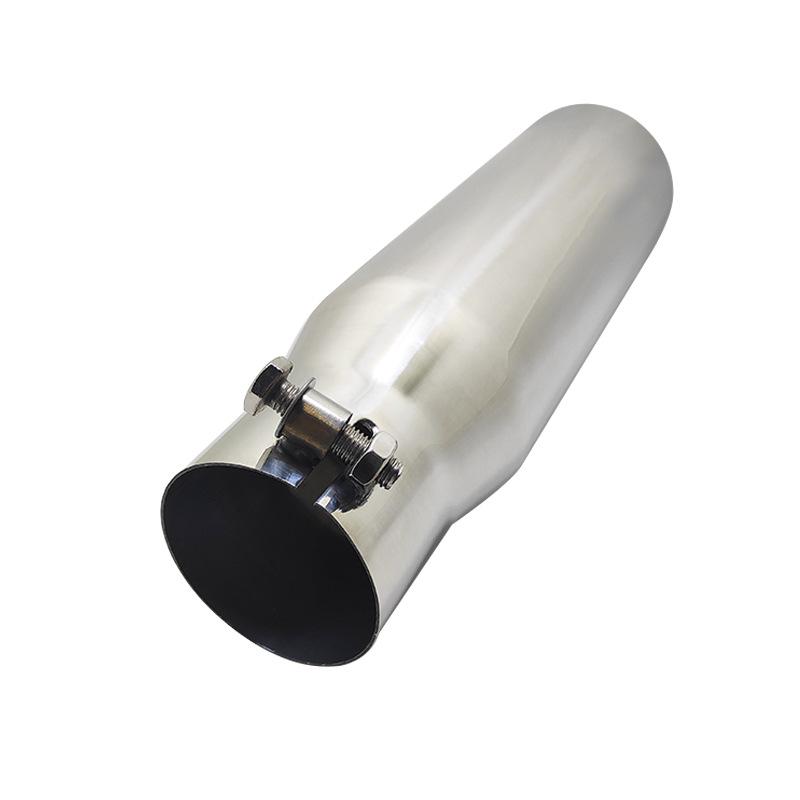 Mirror Silver Stainless Steel Car Exhaust Muffler Tailpipe, 7.6 Caliber Decor Accessory