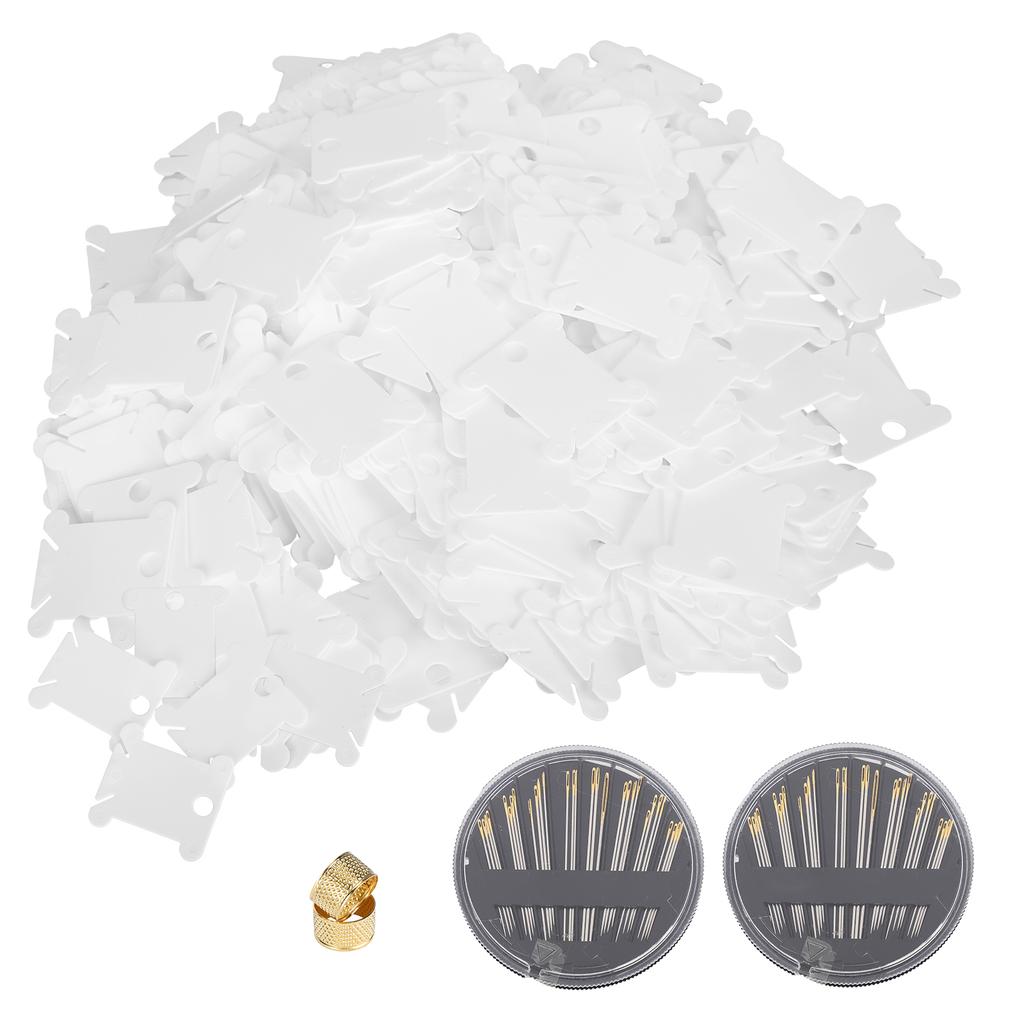 400Pcs Cross Stitch Winding Board Plastic Thread Winder Plate DIY Sewing Accessories