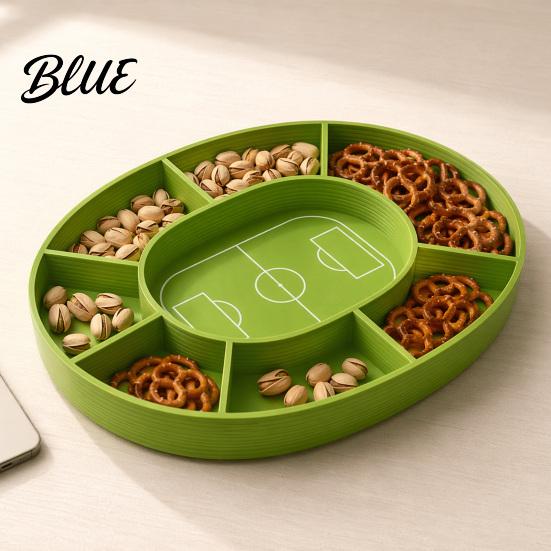 Partitioned Snack Container Football Field Tray, with Multiple Partitions, Durable PETG Party Kids Holder Supply for Watch Parties And Game Day Snacks