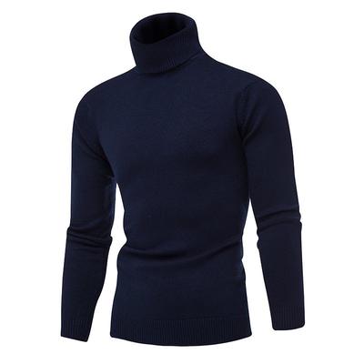 Męski Casual Solid-Color Fashion Proste swetry Męskie Wygodny męski sweter z golfem