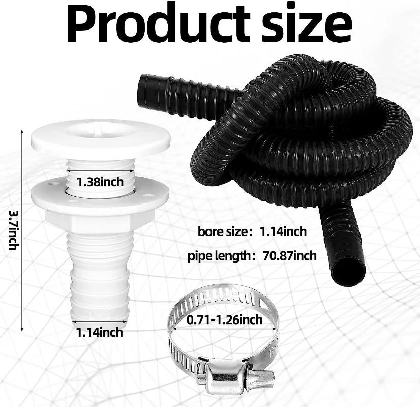 New 5-piece bilge pump pipe kit Bilge pump Electric 12v bilge pump PVC bilge pump hose