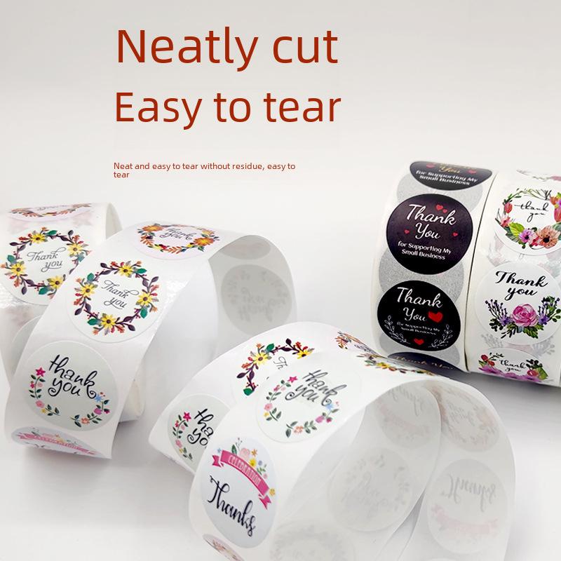 500 Self-Adhesive Thank You Dessert Stickers - Cartoons, Weddings, & Baking Seals for Children