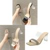 Water Crystal Flat Sandals For Women Summer Transparent Square Toe Slipon Stylish Footwear