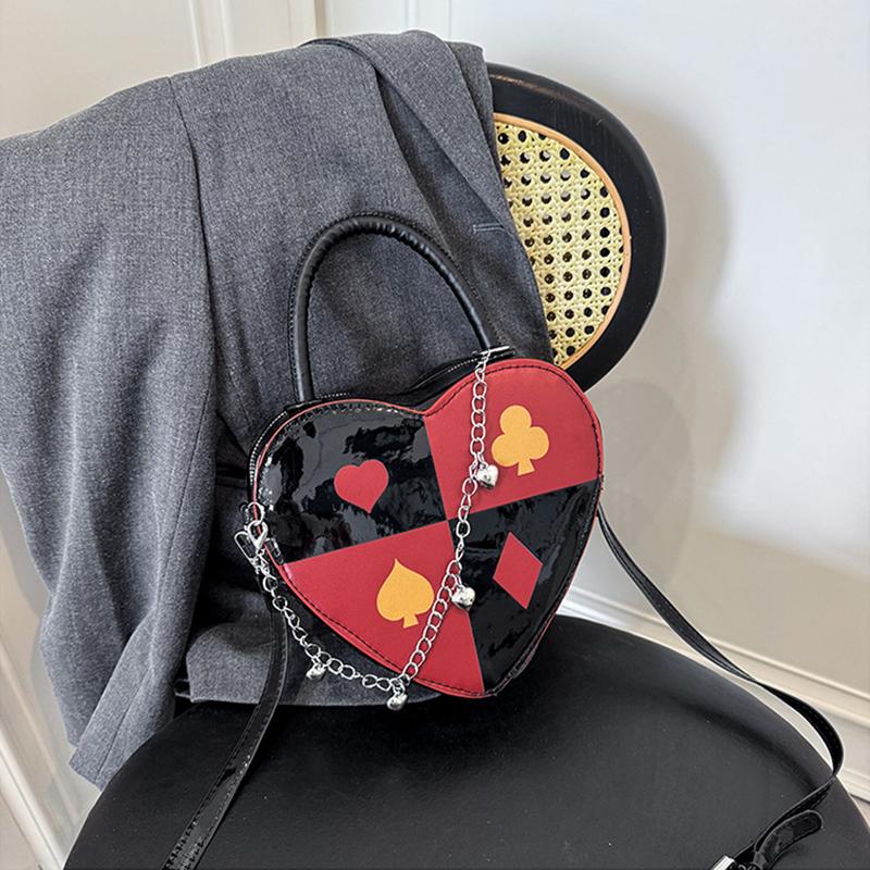 

Модная женская сумка через плечо Креативная сумка в виде покерной карты с принтом в форме сердца Сумка кроссбоди Маленькая ручная сумочка KTY 21x8x20cm