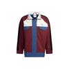 Colorblock Retro Zipper Jacket for Men, Dark Red