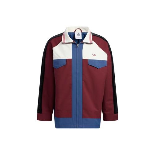

adidas Colorblock Retro Zipper Jacket for Men, Dark Red L темно-красного