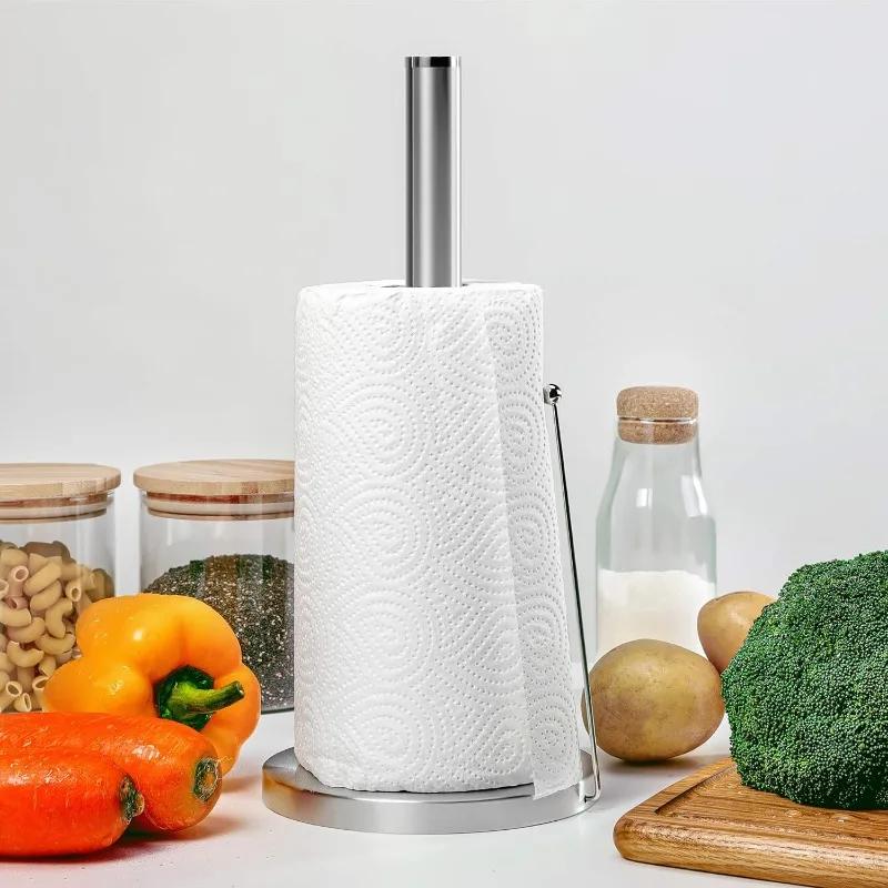 Latest Models of Stainless Steel Paper Towel Holder Paper Roll Holder, Vertical Paper Towel Holder Universal Paper Roll Holder