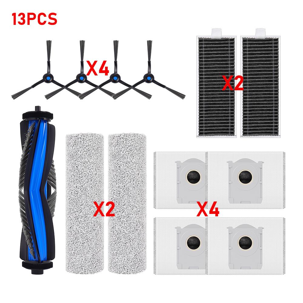 Ersatzkit Seitenbürste Staubbeutel Filter für Ecovacs X8 Omni X8 Pro Omni X8 AUTO DEX56 Für Yeedi S14 Plus Staubsaugerteile