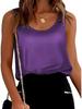 Sleeveless Satin Round Neck Women's Vest - European & American Style
