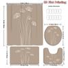 4Pcs 2D Flat Minimalist Dandelion Shower Curtain Set with Non-Slip Bath Mat, Toilet Lid Cover, Contour Rug & 12 Hooks, Bathroom Decor