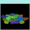 Resin Garden Aquarium Glowing Colorful Goose Egg Stones Fluorescent 10 Pieces/bag