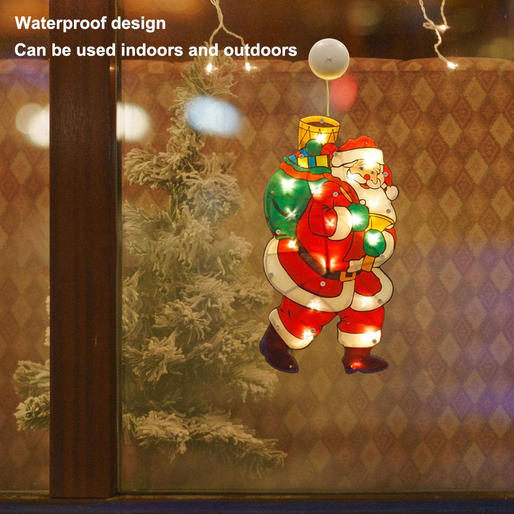 LED Christmas Suction Cup Light Christmas Window Hanging Lamp LED Sucker Light Christmas Shop Window Home Decoration