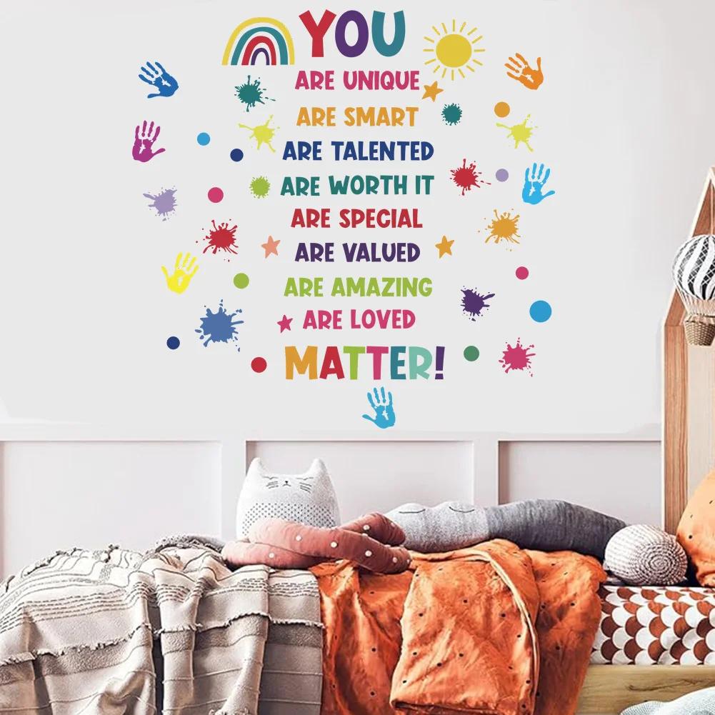 Positive Kid Classroom Wall Picture Inspirational Sticker Education Playroom Motivational Art Wall Sticker Child Bedroom Decor