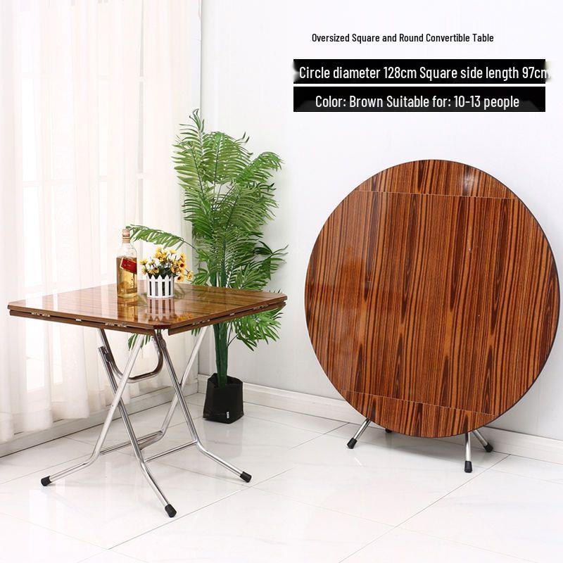 Compact Foldable Round Dining Table for 4 - Ideal for Small Apartments