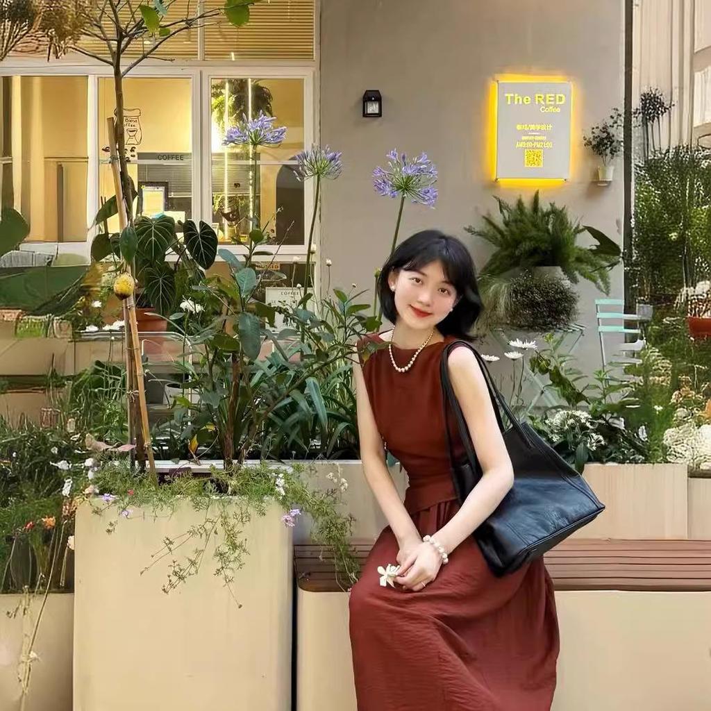 Linen-Blend Sleeveless Backless Tie Top & Half Skirt Set - Women's Summer Collection