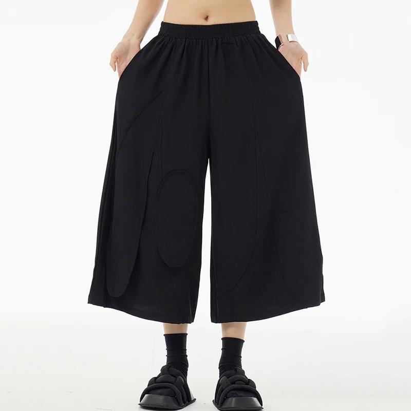 

Xitao Модные однотонные широкие брюки в стиле пэчворк WLD20182 One Size чёрный