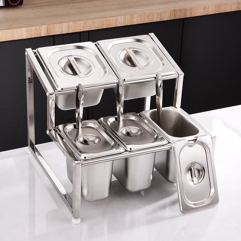 Stainless Steel Multi-Compartment Condiment Rack