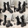 Fashion Women Fashion Leather Buckle Strap Platform Locomotive Boot Dark Punk Wind Women Tall Boots High Quality Knight Boot Botas Mujer