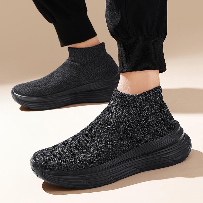 2024 autumn couple socks shoes high-top foot-fitting fly-woven sports shoes men's and women's platform casual shoes are hot-selling