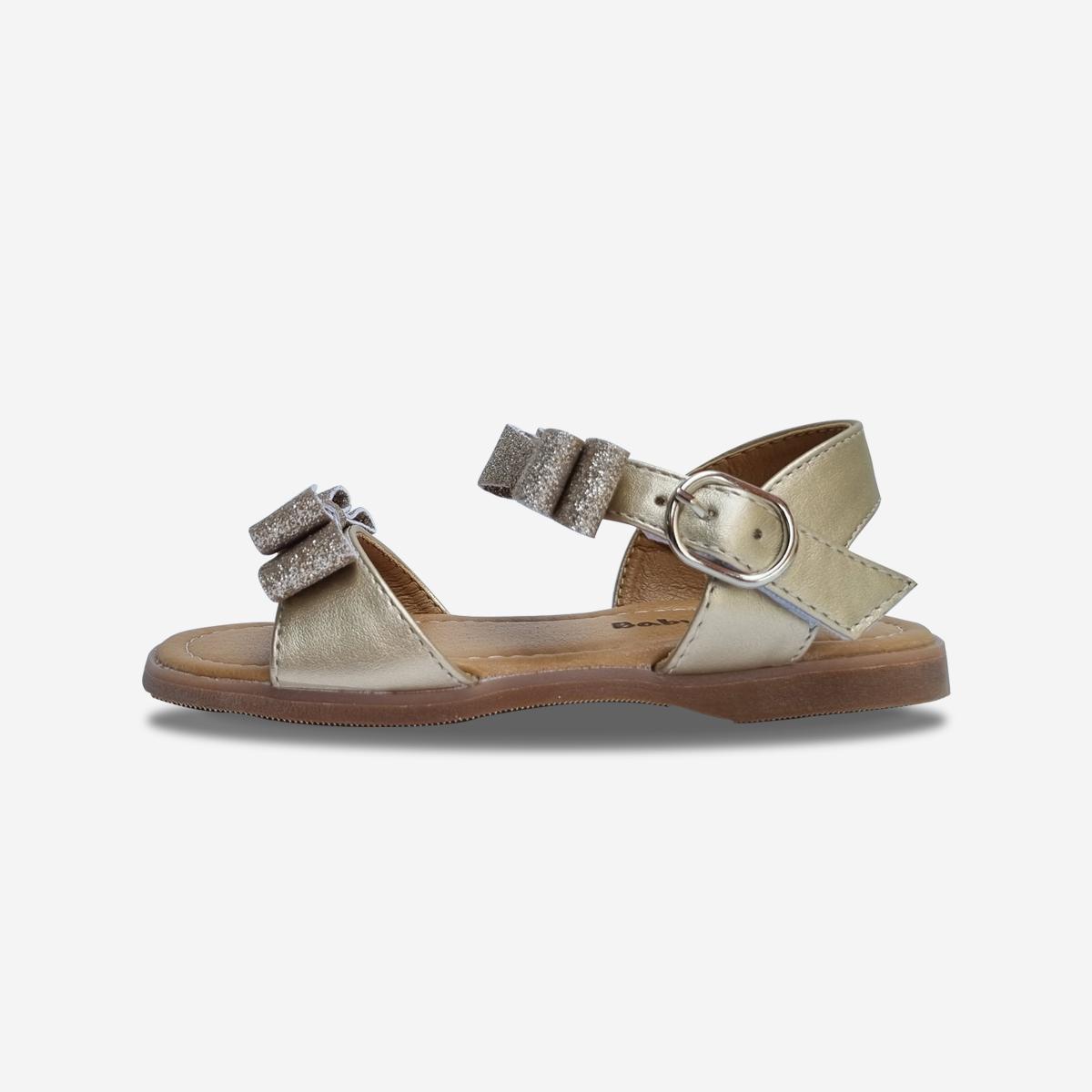 

[BABYZZAM] Girls double ribbon sandals gold, C106, 7000008843, Popular Korean Shoes 200