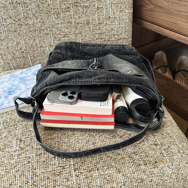 Vintage Denim Shoulder Bag Women's Multi-functional Backpack