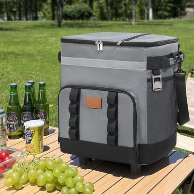 Large Capacity Picnic Trolley Box Double Layers Tie Rod Picnic Bag Tug Insulation Bag  Lunch Box