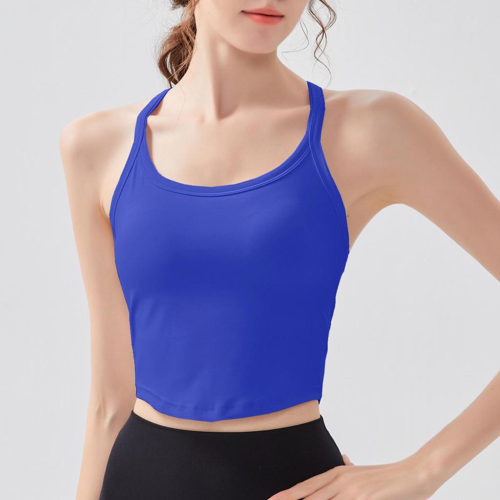 Women's Shockproof Sports Vest - Back Design, Breathable, Tight Fit Camisole