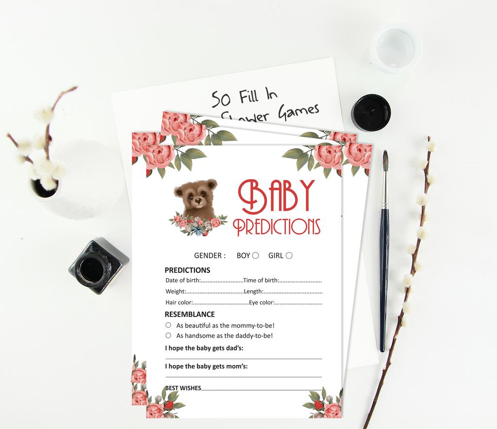 Inkdotpot Baby Shower Game Set Of 50 BabyA  AlphabetA  ABCA  Game Bear Jungle Animals Party