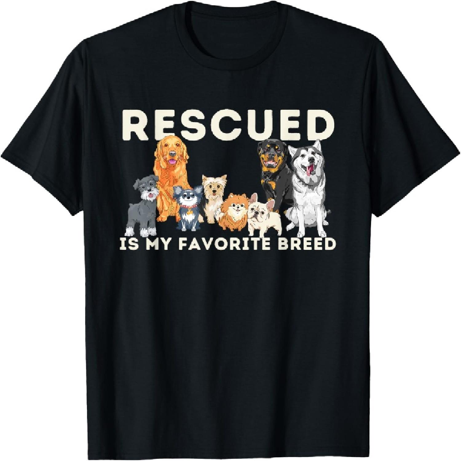 Rescued Is My Favorite Breed - Animal Rescue T-Shirt XXXXXL разноцветный
