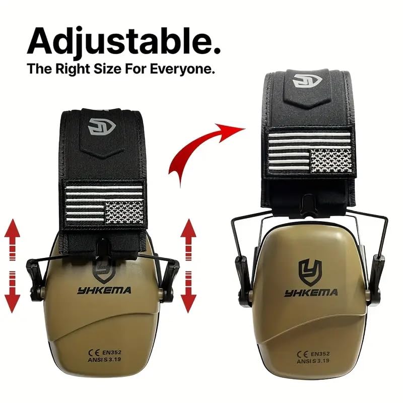 YHKEMA Passive Noise Cancelling Foldable Hearing Protection Earmuffs for and Harvesting NRR 25dB [THREE RABBITS] Earmuffs, On-the-Go Hunting, Work, -